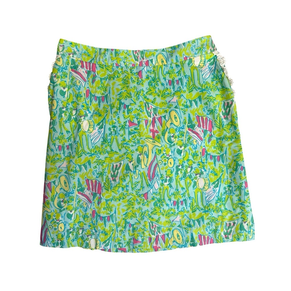 Women's Skirt EUC Rare Print Hops And Pops Lilly Pulitzer Size 2